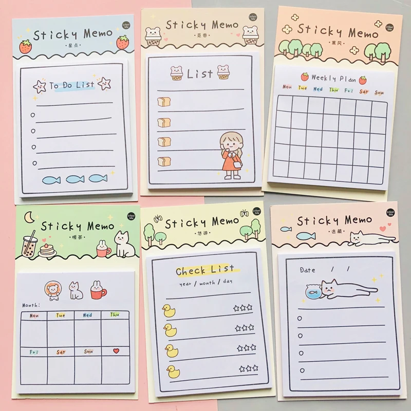 

30 Sheets Sunny Day Weekly Plan To Do List Sticky Note Memo Pads Stationery Notepad