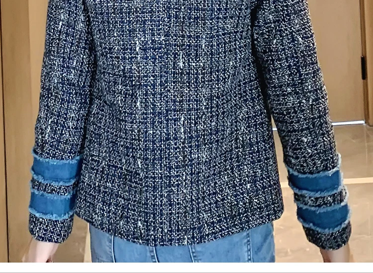 

2019 New Autumn And Winter jacket women long sleeve Tassel Patchwork Woolen Coat turn down collar vintage slim korea jackets