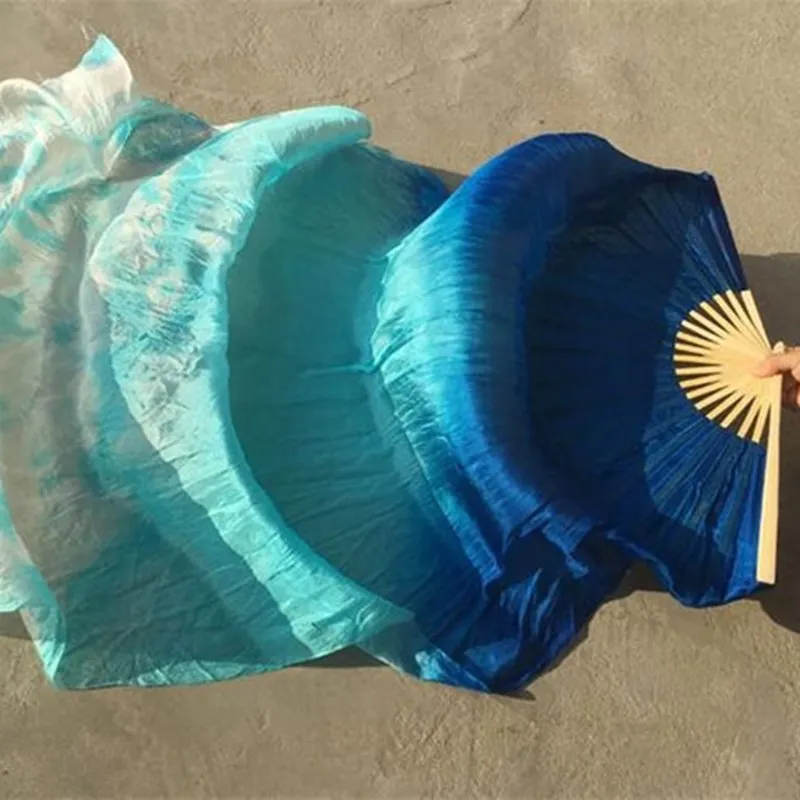 Professional Neilos Belly Dance Silk Fan Veils Black Flower Green Background Dacing Long Fans Multi Size Free Shipping | Тематическая