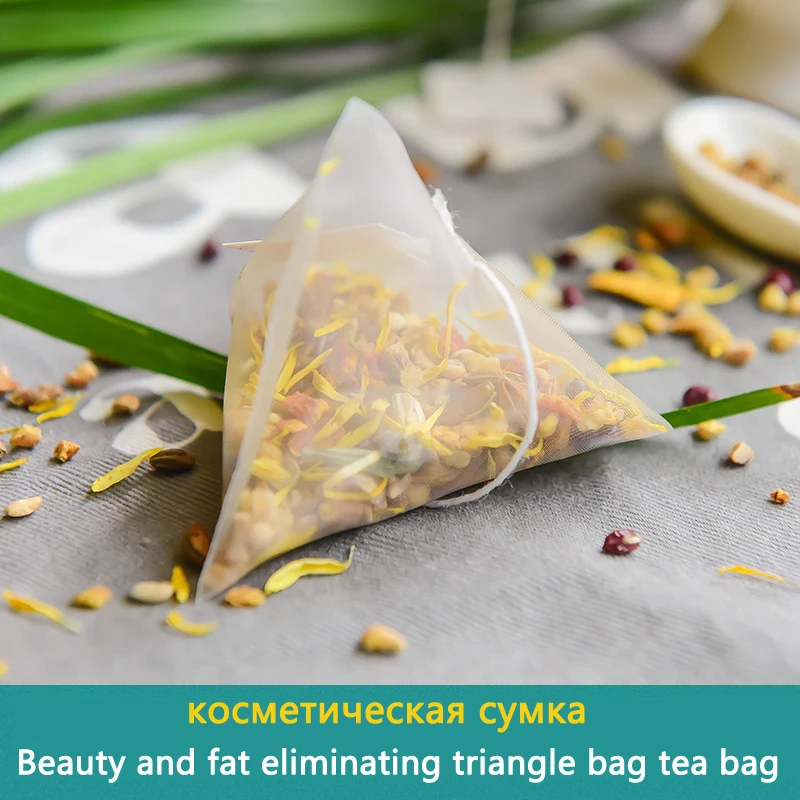Чайный пакетик треугольный с цветами Улун и фруктами черный для похудения | Дом
