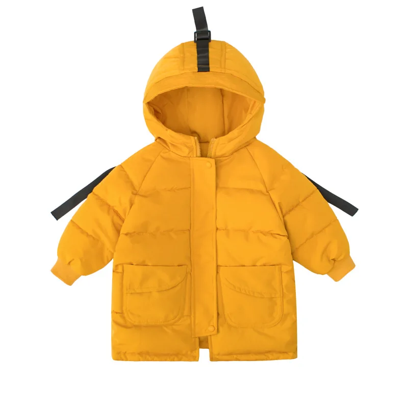 

Autumn Winter New Children's Clothing Cotton Padded Clothes Small Medium-sized Children's Hoodie Coat Pure Color