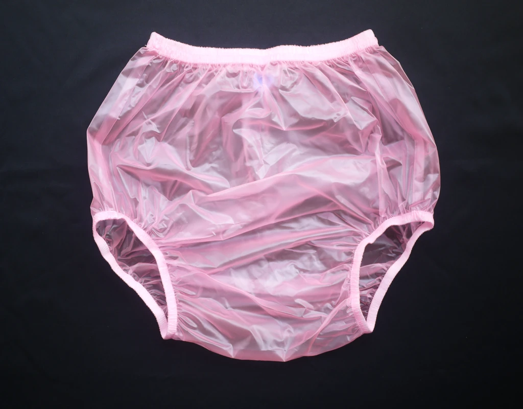 ABDL Haian взрослых недержание Pull on Пластиковые Брюки цвет прозрачный розовый|pants|pants