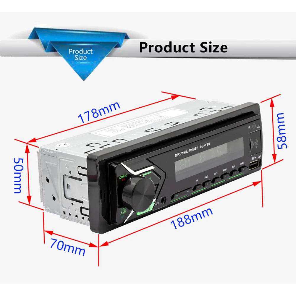 Универсальный автомобильный Разноцветный свет Bluetooth 4 0 FM радио TF карта MP3 аудио