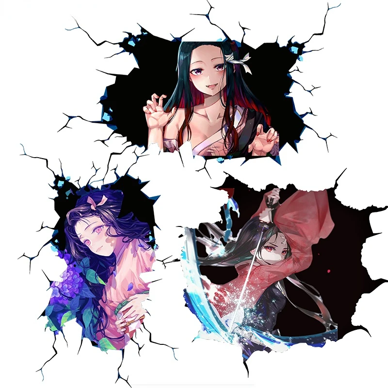 

3D NEZUKO KAMADO COOL STICKERS Car Body Sticker for Truck Bumper Window Phone Window Scratch-Proof Exterior PVC DECAL 13x11cm