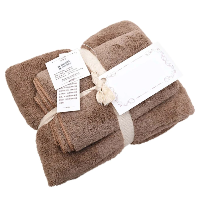 

2Pcs Coral Velvet Microfiber Water Absorbent Bath Towel Set Solid Color Quick Dry Luxurious Face Hand Blanket Gifts wholesales