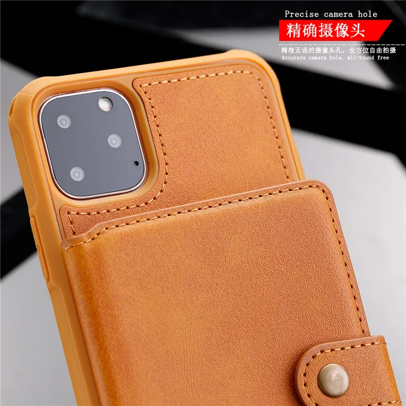 Ретро Кожаный Кошелек на молнии чехол для телефона для iPhone 11 11Pro MAX XS MAX XR 6 6splus 7 7Plu 8 8Plus держатель для телефона с подставкой задняя крышка