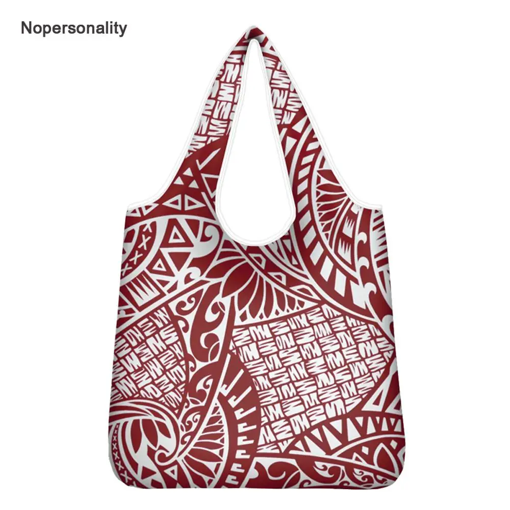 

Nopersonality Eco-Friendly Shopping Bags for Women Foldable Travel Fruit Grocery Bags Folding Polynesian Pouch Shopper Bags