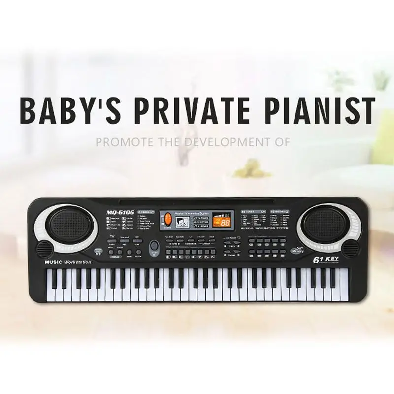 

61 Keys Electronic Organ Digital Piano Keyboard with Microphone Kids Children Music Toy T8NC