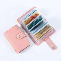 women fashion 24 card slot pu credit card holder clutch wallet bank card holder portable pure color money bag crash coin purse