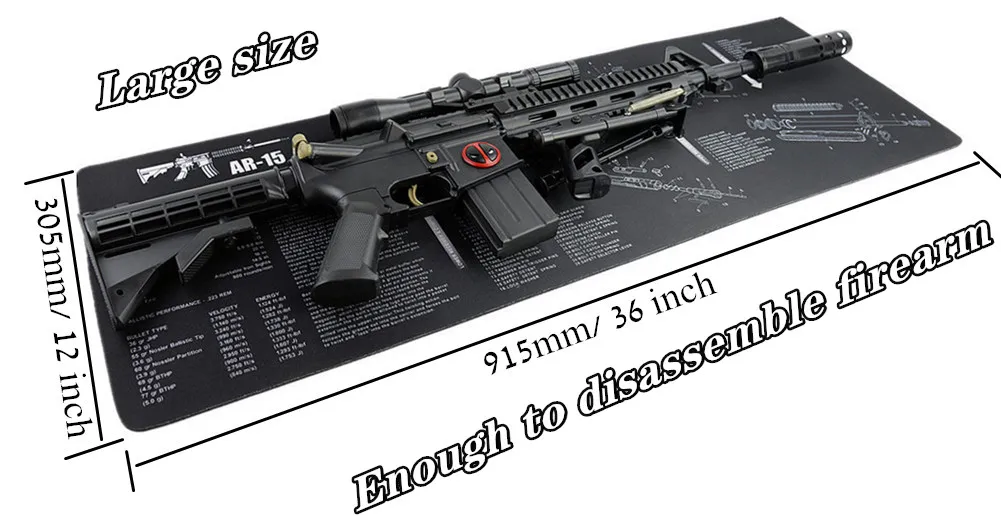 Водостойкий пистолет резиновый коврик для чистки Glock 1911 Beretta HK USP SIG P226 AR15 AK47 Remington с армирующими частями список коврик для верстака