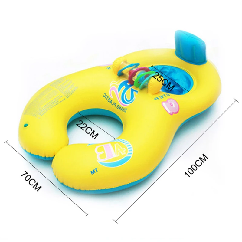 

Mother Child Ring Swimming Circle Baby Float Double Swimming Pool Accessories Inflatable Wheels Swimtrainer Circles