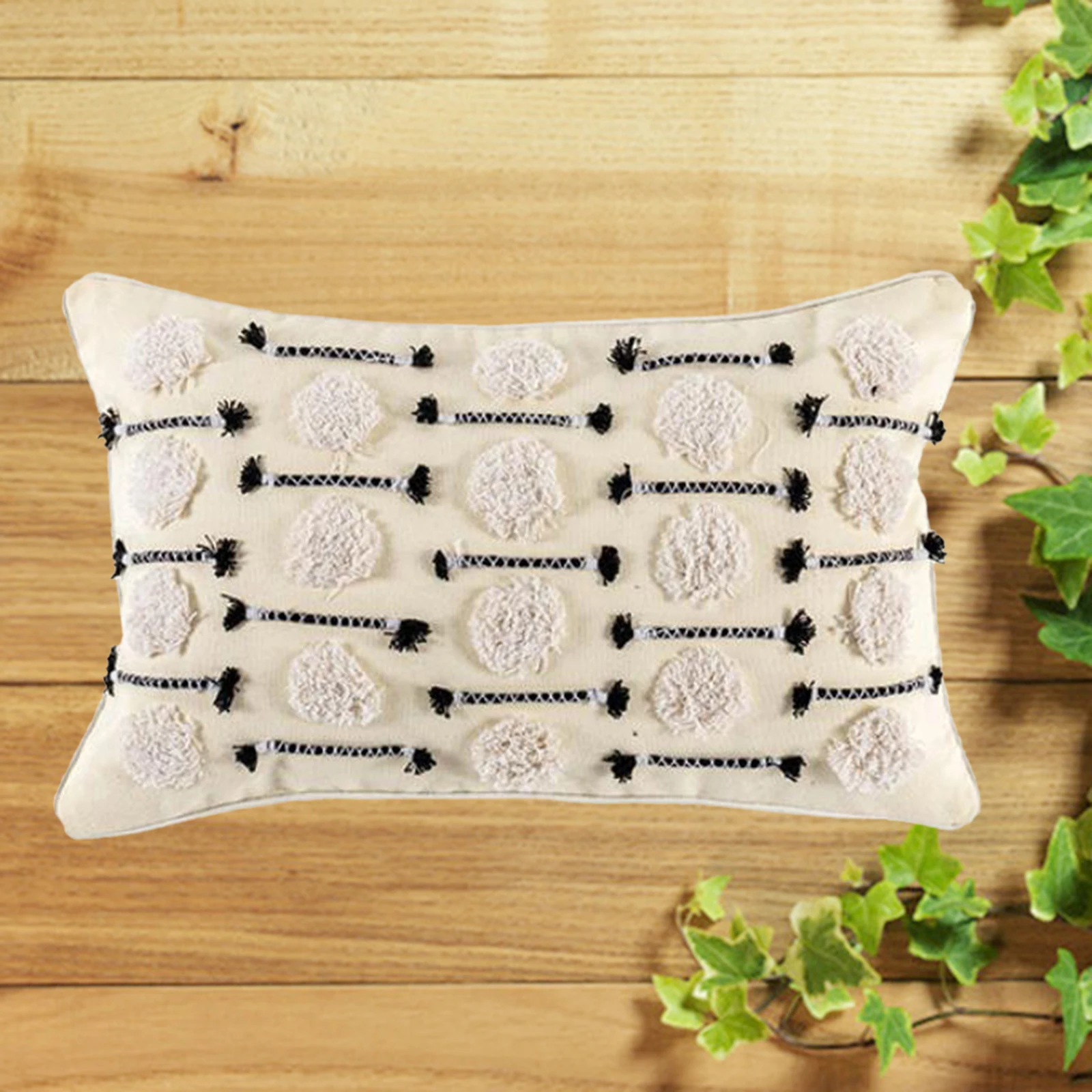 

Boho Cushion Cover Plush With Tufted Cute Moroccan Style Pillow Cover Home Sofa Living Room Bedroom Decor Pillowcases