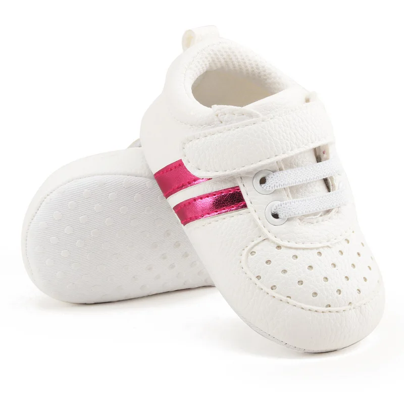 Туфли для новорожденных мальчиков и девочек повседневные Мокасины на липучке с