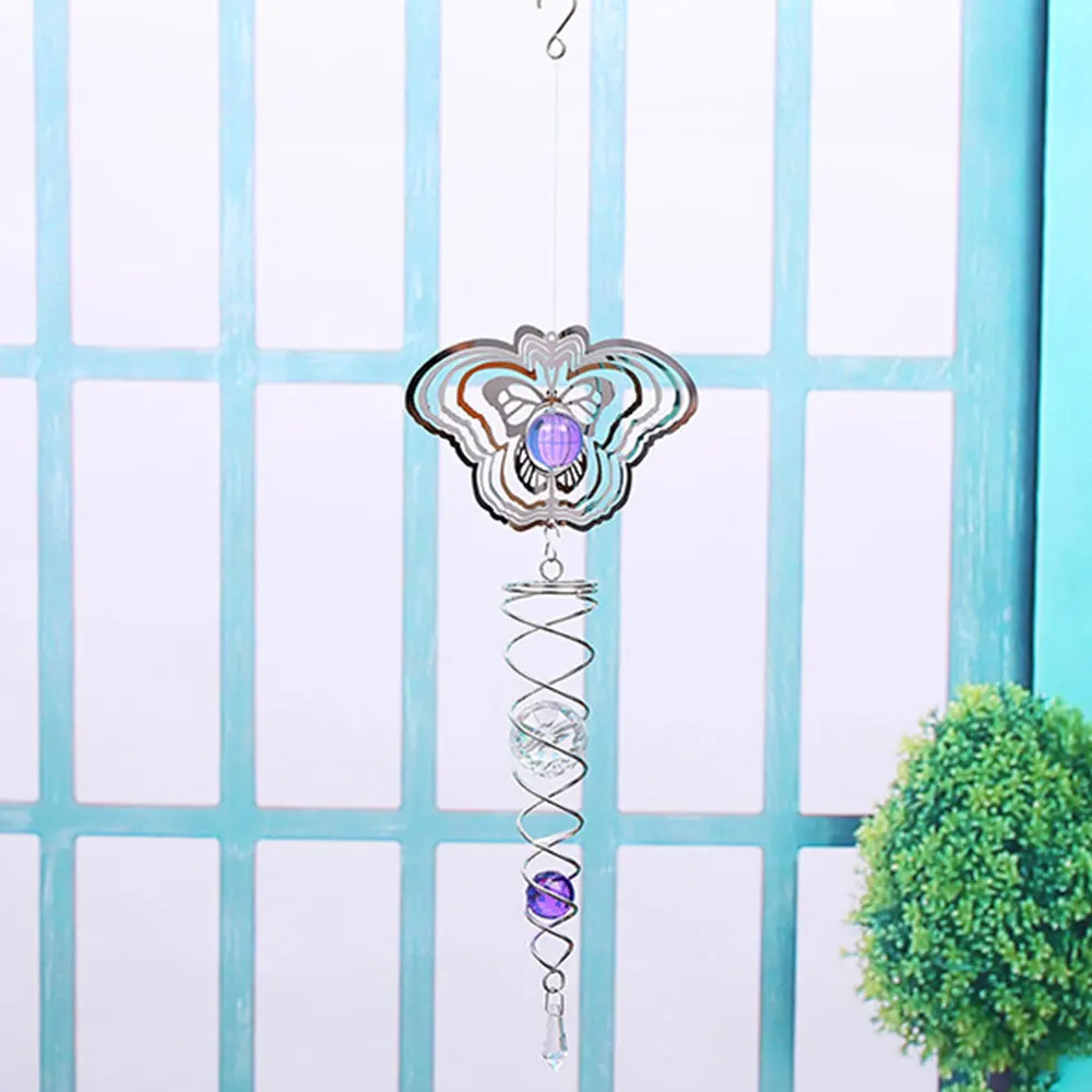 Outdoor Crystal Ball Stainless Steel Wind Chimes Mirror Hanging Outdoor Chime for Home Party Garden Decoration High Quality