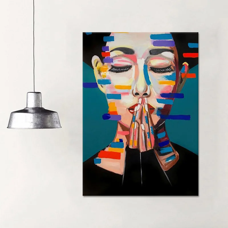 

Graffiti Art Woman Hands Together Canvas Painting Cuadros Posters Print Wall Art for Living Room Home Decor
