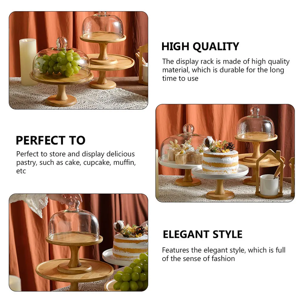 

1 Set of Decorative Cake Stand Dessert Displaying Holder Tray for Wedding Khaki