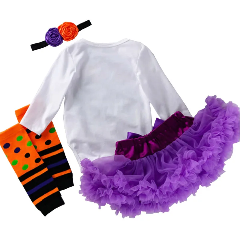 Осенний малыш мой 1 й Хэллоуин Тюлевое платье Маленькая девочка чёрный