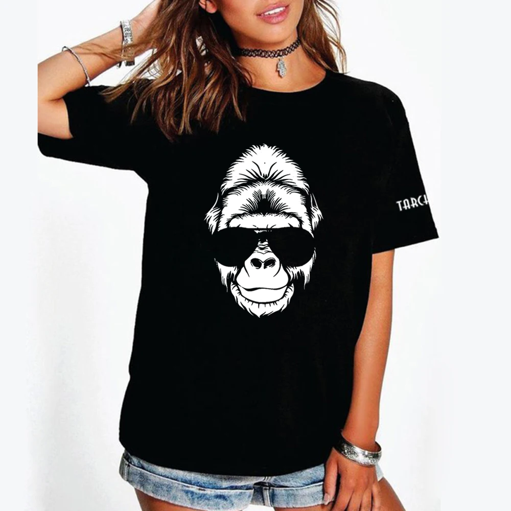

Мужская хлопковая Повседневная футболка TARCHIA 2021 с коротким рукавом, новые модные топы, Мужская одежда, футболка большого размера орангутана