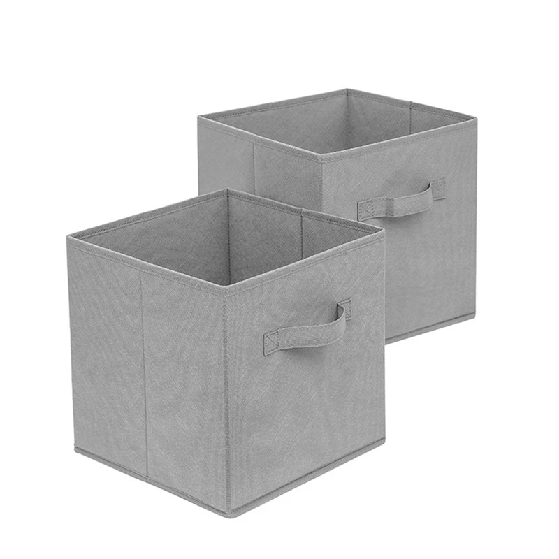 

2PCS Fabric Storage Cubes, Foldable Storage Cubes Organizer with Handle, Cubes Storage Bins for Closet and Shelf