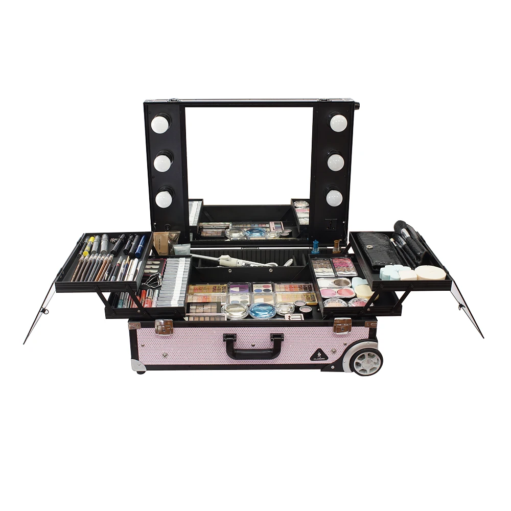 Модный профессиональный Роллинг макияж станция с огнями и ножками FB9636K