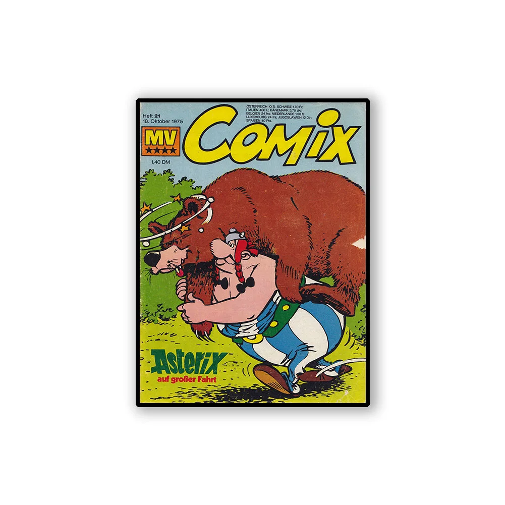 Картина на холсте из мультяшных комиксов Asterix Obelix винтажные постеры крафт бумаги
