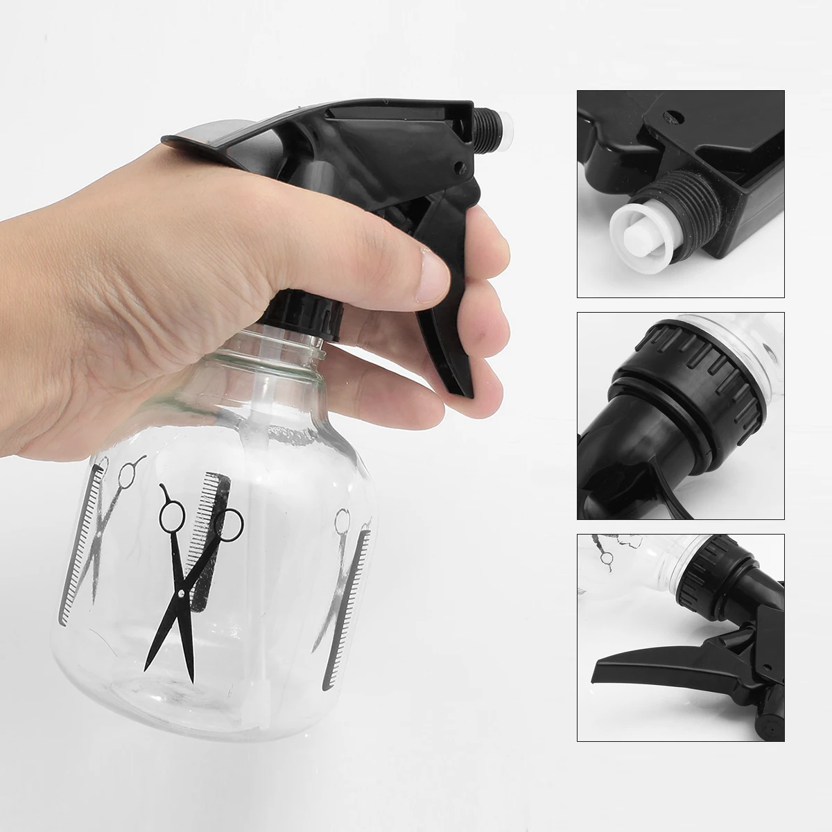 Пластиковая бутылка с распылителем для парикмахерской и ножницами | Дом сад
