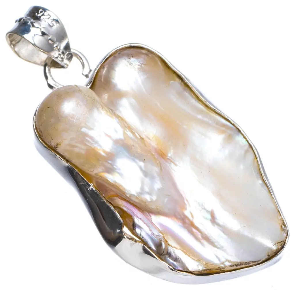 Натуральный жемчуг Biwa ручной работы уникальный кулон из стерлингового серебра 925