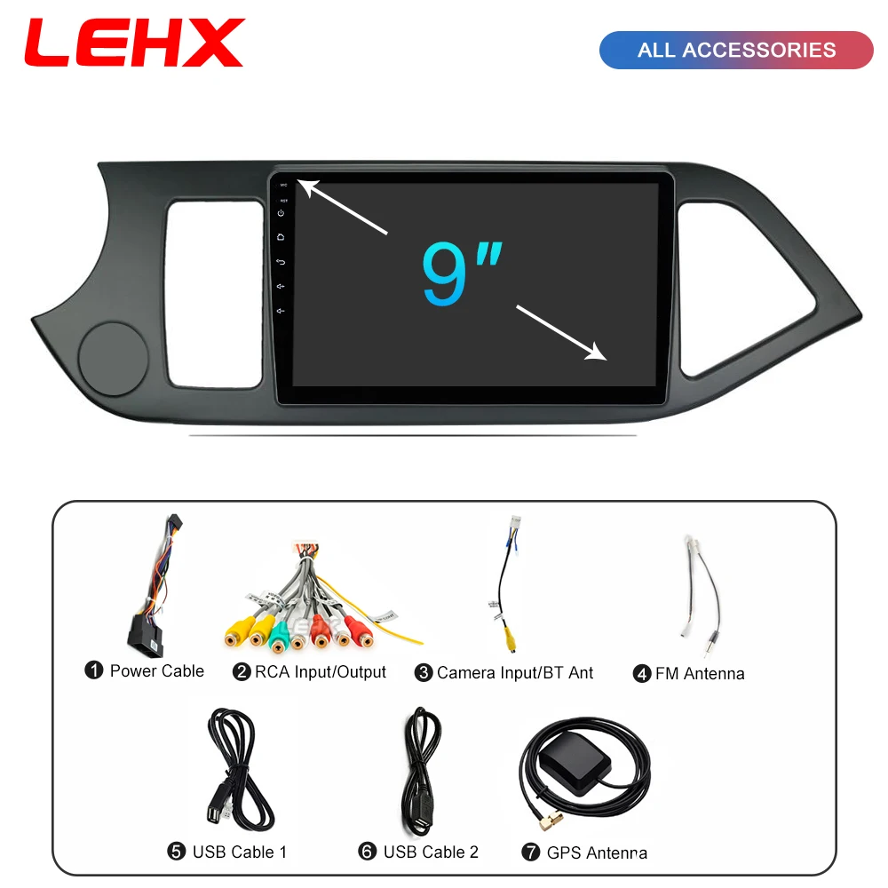 Автомагнитола LEHX 2DIN Android 9 0 4G LTE автомобильный радиоприемник мультимедийный