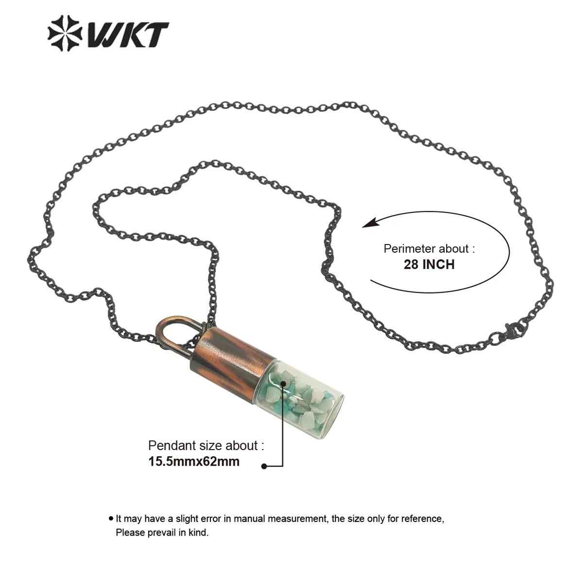 WT-N1324 женское богемное антикварное медное самородящееся ожерелье с бутылкой из