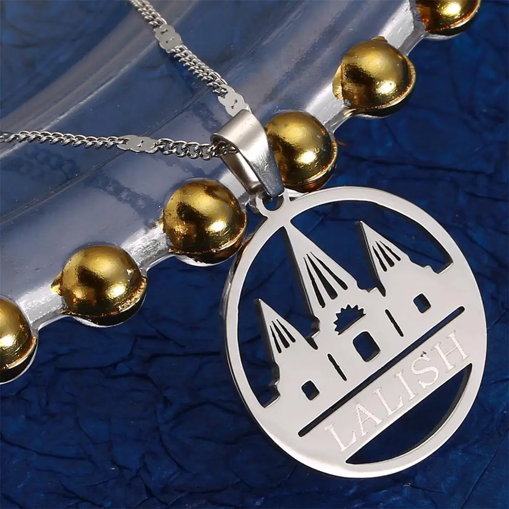 Lalish кулон из нержавеющей стали ожерелье золотого цвета Yezidi вера паллимаж