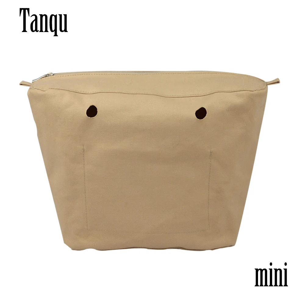 TANQU New Inner Lining Zipper Pocket for Mini Obag Canvas Insert with Inner Waterproof Coating for O Bag