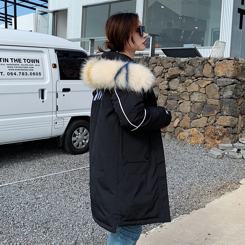 2019 Новая модная зимняя Для женщин искусственный меховой воротник с капюшоном