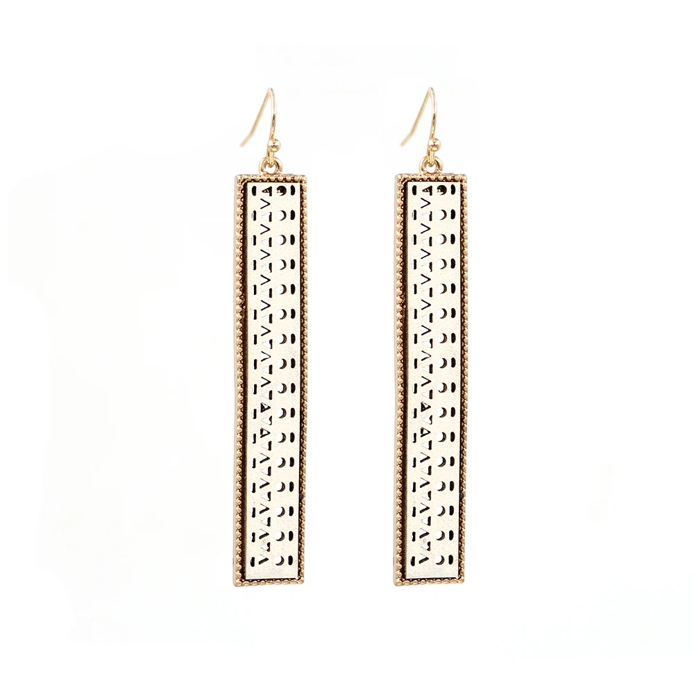 

2020 New Hollowed-Out Multicolor Bar Filigree Dangle Earrings for Women
