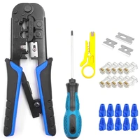 crimping tool 8prj 45 6prj 12 rj 11 crimp cut strip tool with connectorsnetwork wire stripper and space blades