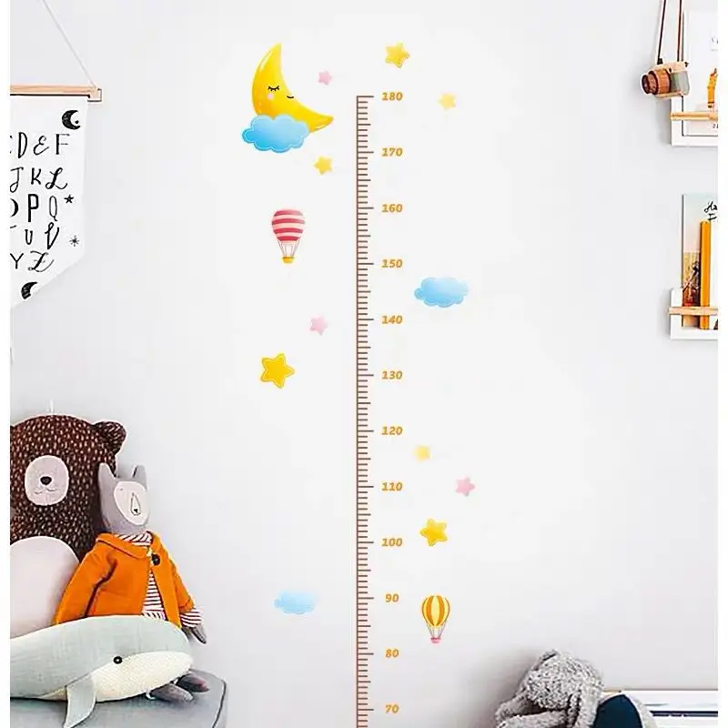 

QDRR Creative cartoon height sticker children's room decoration wardrobe sticker baby height measurement Wall Sticker Removable