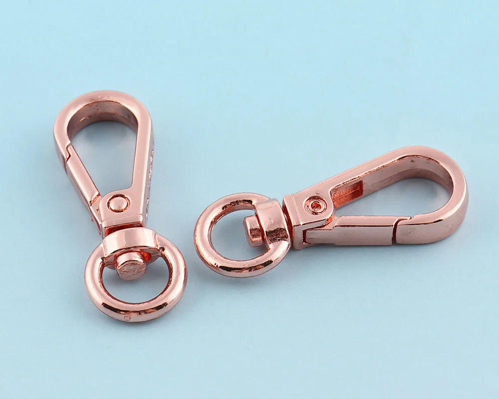 Rose gold Swivel Clasp 10pcs 35*12mm Lanyard clasp Metal Lobster key chains Snap Hook Purse leash |
