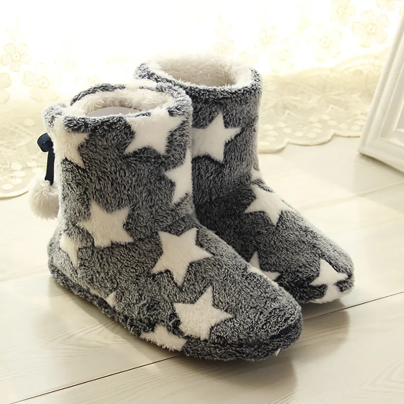 Winter women slippers Christmas Stars sock shoes woman Antiskid Light Weight Warm Indoor slippers for women Home shoes Plush