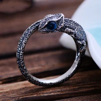 vintage exquisite creative crystal lizard ring for men women multiplex color adjustable finger rings fine punk jewelry