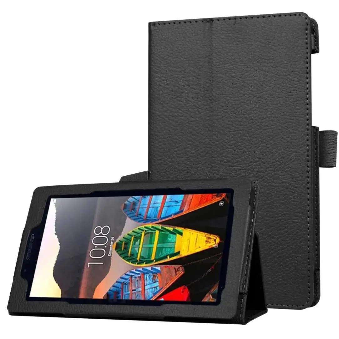 Чехол с текстурой личи Кожаный чехол из искусственной кожи подставкой для Lenovo Tab 3