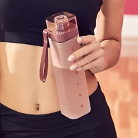 summer square plastic frosted water cup student portable anti fall handy cup outdoor sports water bottle does not contain bpa