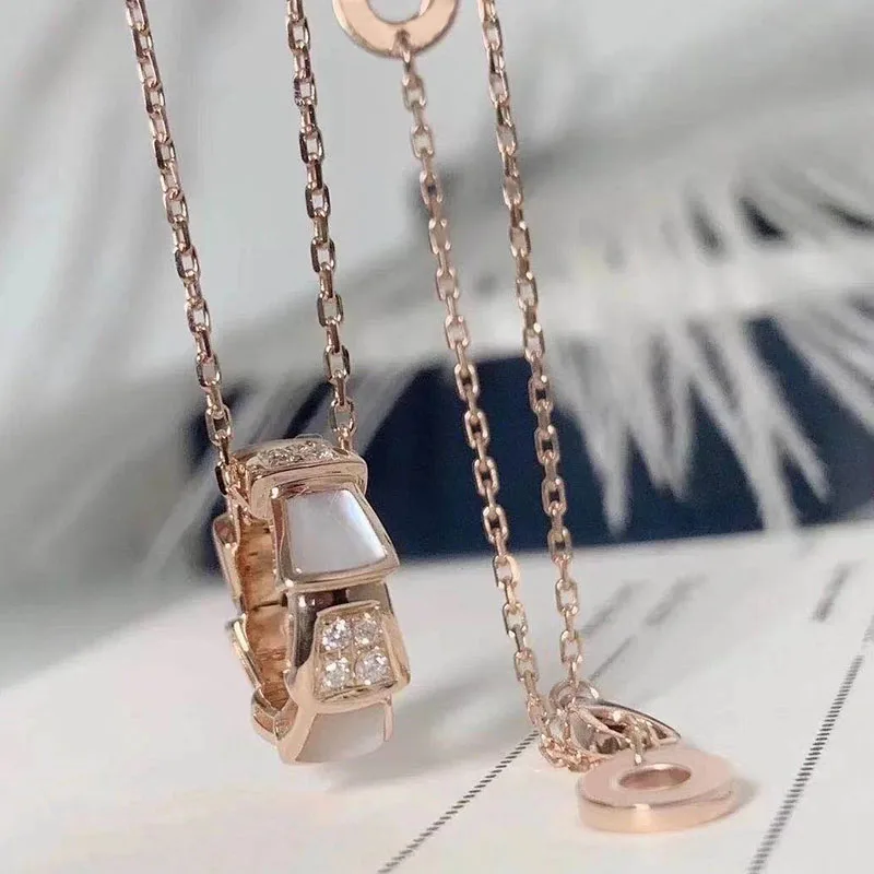 

BV High Quality Sterling Silver S925 Snake Bone Brand Fashion Luxury Necklace Pendant Beautifully Designed Gifts for Women