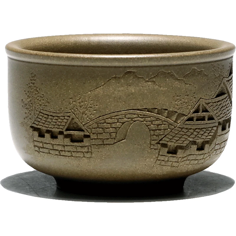 

TaoYuan yixing ores handmade purple sand cup ores green mud have jiangnan masters cup 120 cc