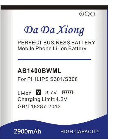 Высококачественный литий-ионный аккумулятор 2900 мАч AB1400BWML для телефона PHILIPS S301 S308