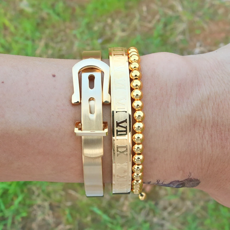 3 шт./компл. Одежда высшего качества браслет в виде ремня с пряжкой для мужчин