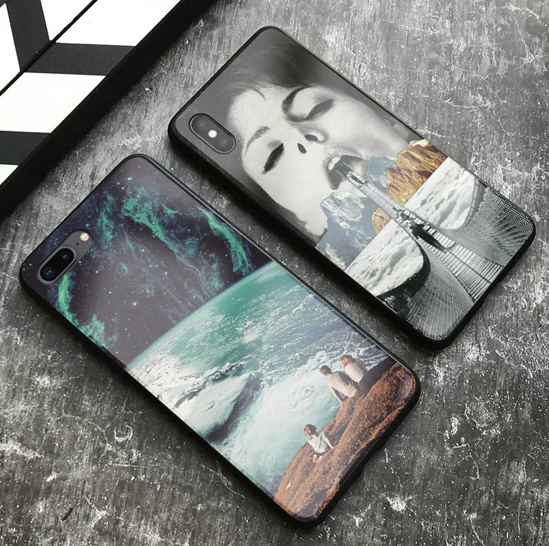 Винтажный коллаж tippy искусство эстетика мягкий силиконовый стеклянный чехол для