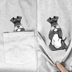 Белая футболка CLOOCL из чистого хлопка, рубашка шнауцера с карманом на среднем пальце, модная повседневная футболка в стиле Харадзюку, топы с круглым вырезом, Прямая поставка