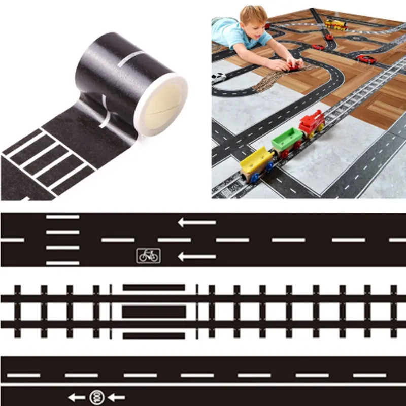 

4pcs/lot Highway Washi Tape Adhesive Masking Tape Tracking Road For DIY Children Scrapbooking Decoration