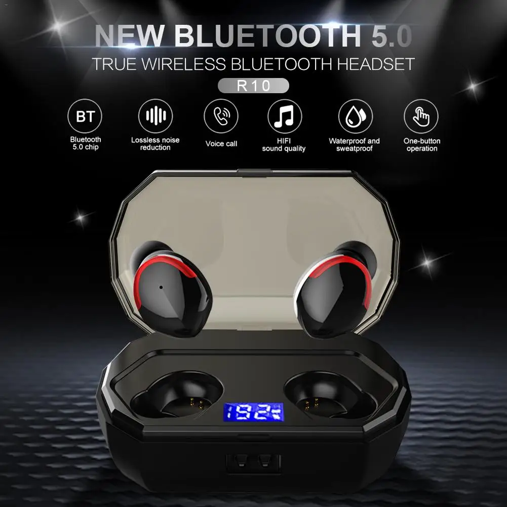 Наушники вкладыши TWS Bluetooth 5 0 наушники Водонепроницаемый спортивные с Hi Fi стерео