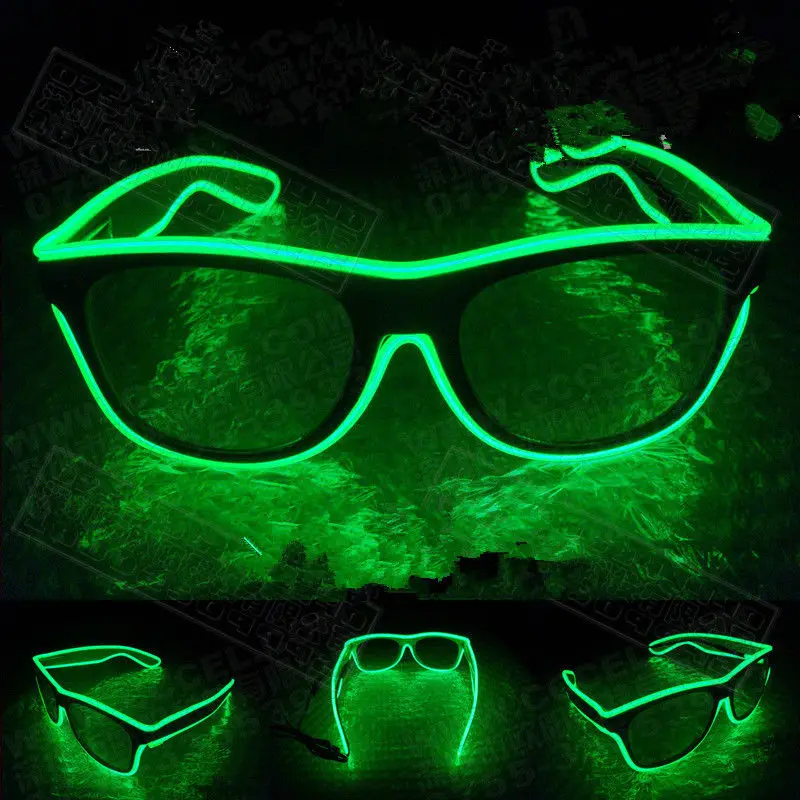 Хэллоуин мигающий на проводе светодиодные очки для вечеринок светящиеся