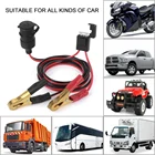 Удлинительный кабель для автомобильного аккумулятора, UL SPT-2 16AWG2C, 12 В24 В, розетка для автомобильного прикуривателя дюйма, с зажимами типа крокодил, 2 фута